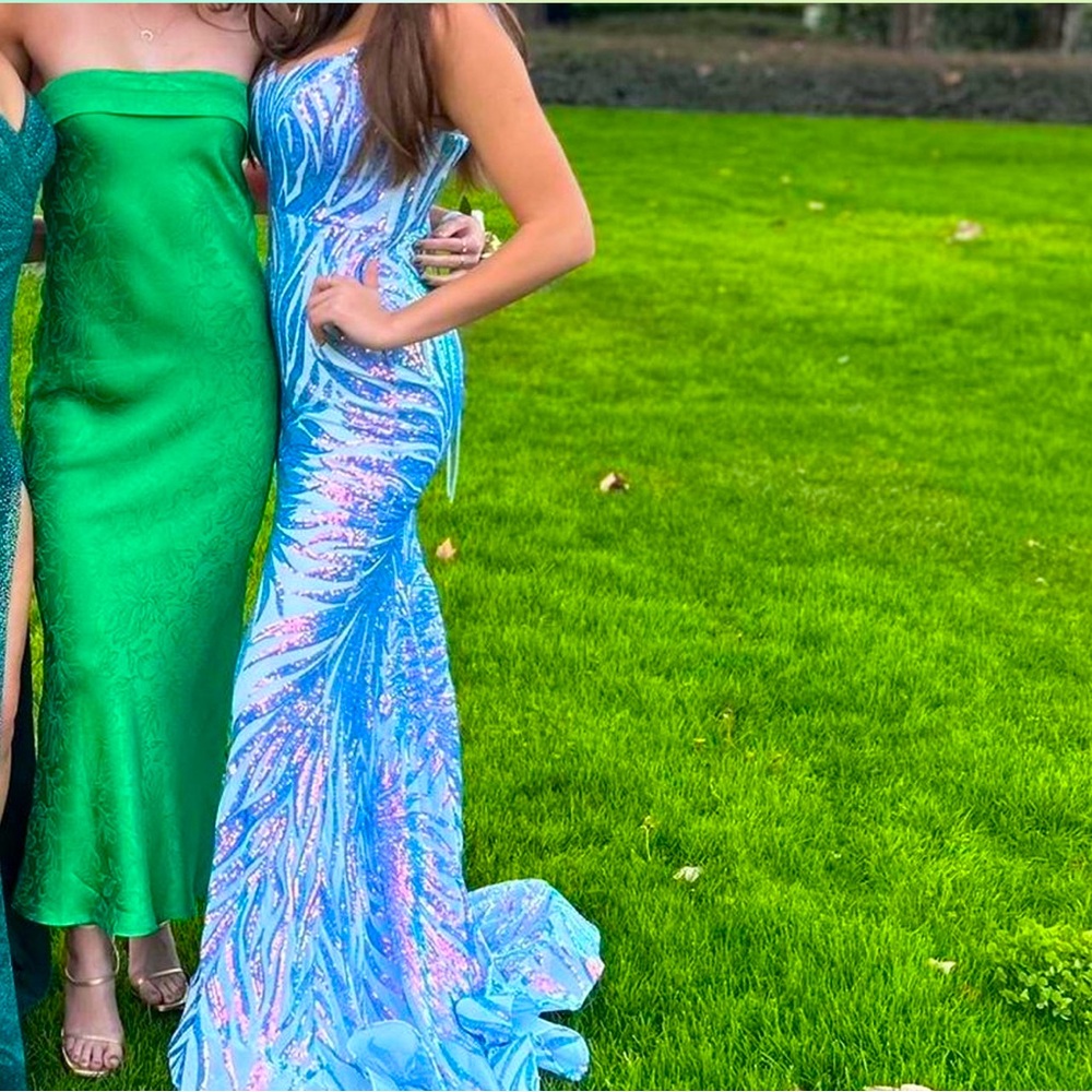 Rare Jovani light blue sequin Mermaid Dress